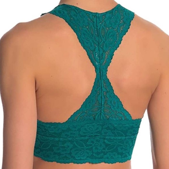 Free People Green Galloon Lace Racerback Bralette - Picture 2 of 2